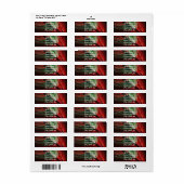 Red & Gree Abstract Fractal Return Address Sticker (Full Sheet)