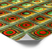 Red Green 3 Abstracte kunst Poster (Hoek)