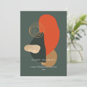 Red Green Abstract Art Unieke Business Feestdagenkaart (Staand voorkant)