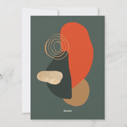 Red Green Abstract Art Unieke Business Feestdagenkaart (Achterkant)