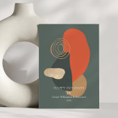 Red Green Abstract Art Unieke Business Feestdagenkaart