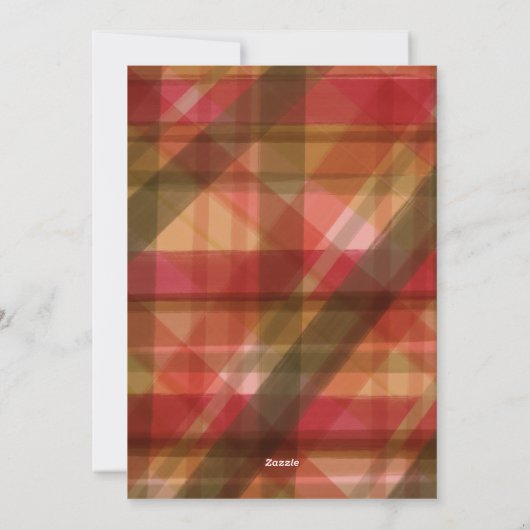 Red Green Abstract Pset Rustic-fotokerst Feestdagenkaart (Achterkant)