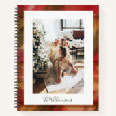 Red Green Abstract Pset Rustic-fotokerst Notitieboek (Voorkant)