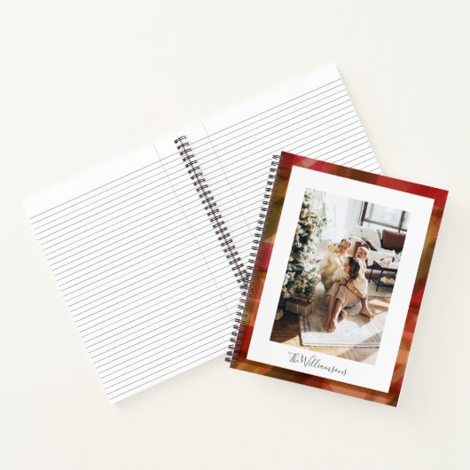 Red Green Abstract Pset Rustic-fotokerst Notitieboek (Binnen)