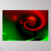 Red Green Abstract schilderen afdrukken - Art Post Poster (Voorkant)