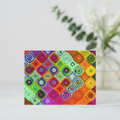 Red Green Abstracte mozaïek Briefkaart (Staand voorkant)
