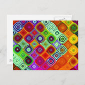 Red Green Abstracte mozaïek Briefkaart (Voorkant / Achterkant)