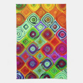 Red Green Abstracte mozaïek Theedoek (Verticaal)