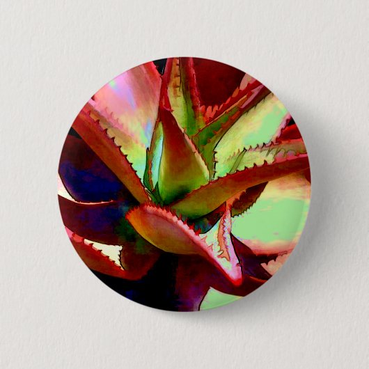 Red & Green Agave Ronde Button 5,7 Cm (Voorkant)
