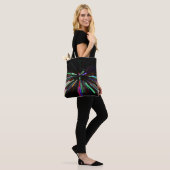 Red, green, and blue abstract painting tote bag (Op model)