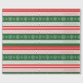 Red Green and Blue Festive Christmas Pattern Cadeaupapier (Vlak)