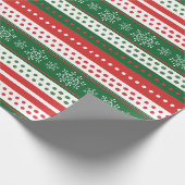 Red Green and Blue Festive Christmas Pattern Cadeaupapier (Hoek)