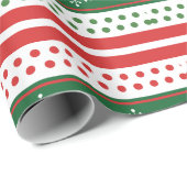 Red Green and Blue Festive Christmas Pattern Cadeaupapier (Rol Hoek)