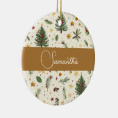 Red, green and gold personalized  keramisch ornament (Rechts)