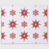 Red, Green, and White Snowflake Lane Christmas Wra Cadeaupapier (Vlak)