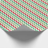 Red Green and White Zigzag Cadeaupapier (Hoek)