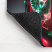 Red & Green Angels Watch Over Metallic Light Box Muismat (Hoek)