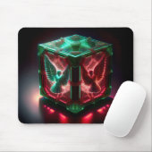 Red & Green Angels Watch Over Metallic Light Box Muismat (Met muis)