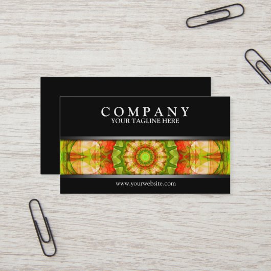 Red Green Apples mandala modern Visitekaartje (Voorkant / Achterkant in situ)