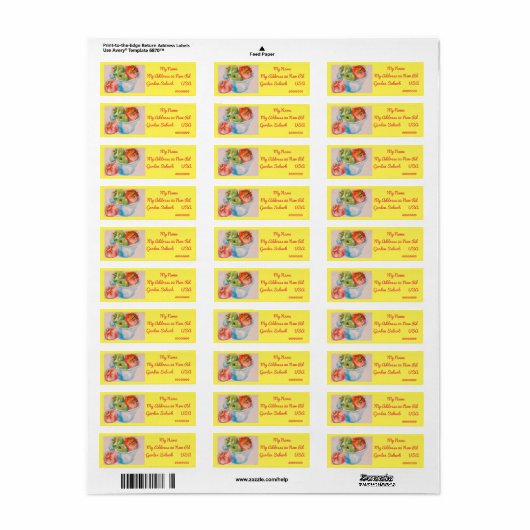Red Green Apples Waterverf Return Address Labels (Full Sheet)