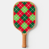 Red Green Argyle Diamonds Monogram Pickleball Paddle (Achterkant)