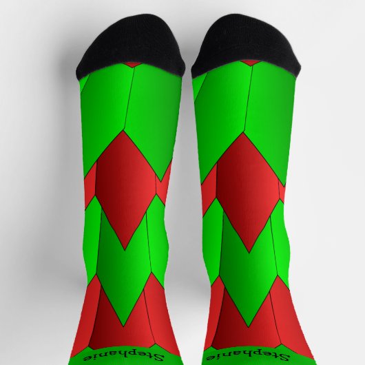 Red Green Art Deco Design Socks Sokken (Top)