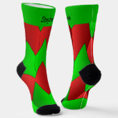 Red Green Art Deco Design Socks Sokken (Gebogen)