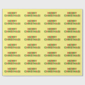 Red & Green Art Deco Style "MERRY CHRISTMAS!" Cadeaupapier (Vlak)