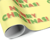 Red & Green Art Deco Style "MERRY CHRISTMAS!" Cadeaupapier (Rol Hoek)