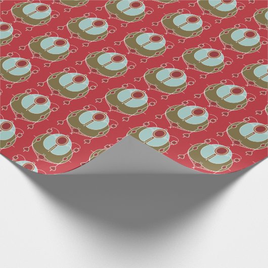 Red Green Art Nouveau kerstinpakpapier Cadeaupapier (Hoek)