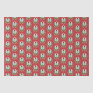 Red Green Art Nouveau kerstpapier Tissuepapier