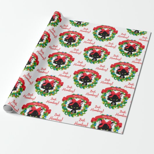 Red Green Baby Humbug Angry Cats Kerstmis Cadeaupapier (Uitgerold)