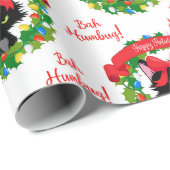 Red Green Baby Humbug Angry Cats Kerstmis Cadeaupapier (Rol Hoek)