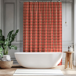 Red Green Bath Curtain Timeless Christmas Accent Douchegordijn