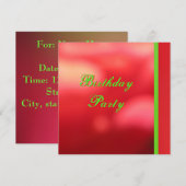 Red Green Birthday Party Kaart (Voorkant / Achterkant)