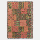Red Green Black Egyptian Tribal Faux Patchwork Deken (Voorkant Verticaal)