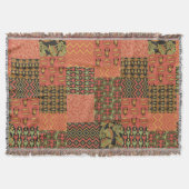 Red Green Black Egyptian Tribal Faux Patchwork Deken (Voorkant)