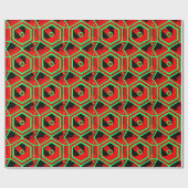 Red Green & Black Geometric 4Justine Cadeaupapier (Vlak)