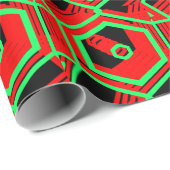 Red Green & Black Geometric 4Justine Cadeaupapier (Rol Hoek)