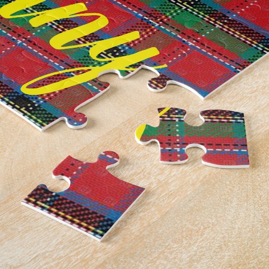 Red Green Black Pset Jigzaag Puzzle Legpuzzel (Zijkant)