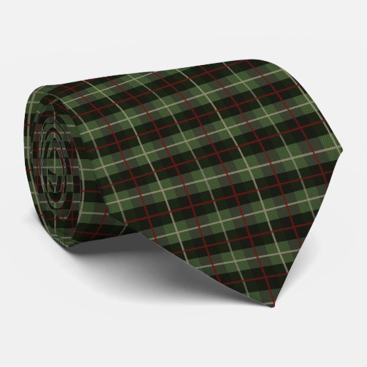Red Green Black Pset Tartan Mannen Stropdas (Opgerold)