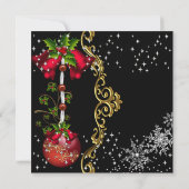 Red green Black Snowflake kerstfeest Kaart (Achterkant)