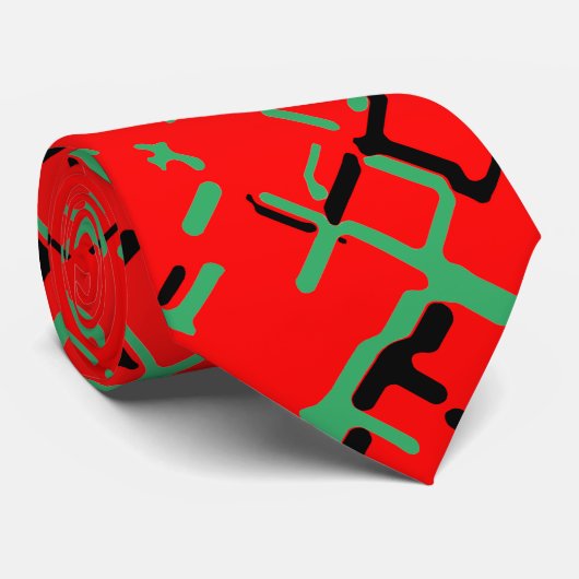 Red Green Black Stropdas (Opgerold)