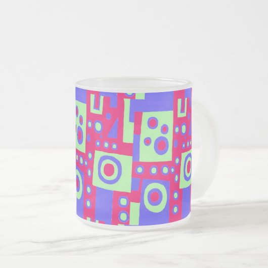 Red Green Blue Constructivist-stijl Matglas Koffiemok (Voorkant rechts)