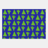 Red Green Blue Cute Tree Cactus Funny Kerstmis Inpakpapier Vel (Voorkant 3)