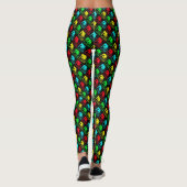 Red Green Blue en Yellow Pop Art Pandas Leggings (Achterkant)