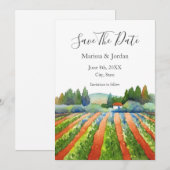 Red Green Blue Vineyard Save The Date (Voorkant / Achterkant)