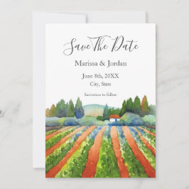 Red Green Blue Vineyard Save The Date