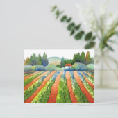 Red Green Blue Vineyard-Waterverf Briefkaart (Staand voorkant)