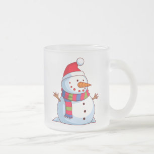 Red Green Blue White Kerstmis Snowman Matglas Koffiemok